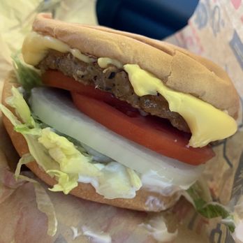 Burgermaster - Gardenburger w/ cheese & onions added - Burgers Near Me - Bellevue, Washington