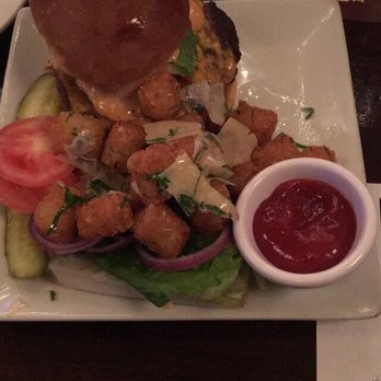 Oliver's Astoria - Astoria Burger with fancy tater tots. The picture may not do it justice, but your taste buds will leave happy. - New American Near Me - Astoria, New York