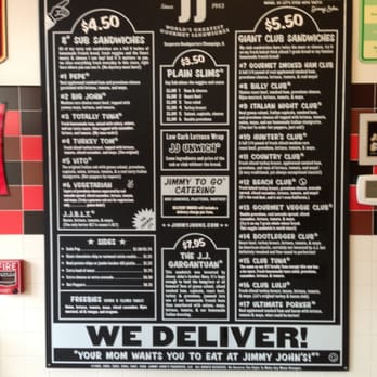 Jimmy John's - Menu - Sandwiches Near Me - Brentwood, Tennessee Jimmy John's - Menu - Sandwiches Near Me - Brentwood, Tennessee