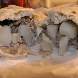 Rocky's Pasties - A peek inside of a Beef Pasty.