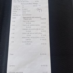 Asados Don Abel - La cuenta la verdad no tiene nada de sentido, me cobraron $5 pesos por cada vaso de agua de la llave!