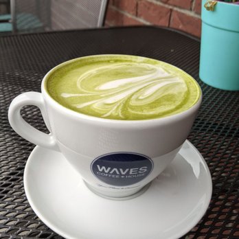 Waves Coffee House - Matcha latte with almond milk. 1/2 sweet - Coffee & Tea Near Me - North Vancouver, British Columbia Waves Coffee House - Matcha latte with almond milk. 1/2 sweet - Coffee & Tea Near Me - North Vancouver, British Columbia