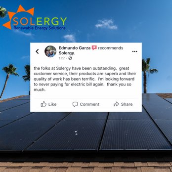Solergy - It brings us great joy when our customers are happy with the quality of our work. #SolarReview - Solar Installation Near Me - McAllen, Texas Solergy - It brings us great joy when our customers are happy with the quality of our work. #SolarReview - Solar Installation Near Me - McAllen, Texas