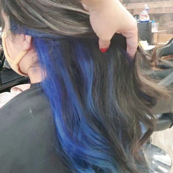 QT Salon - Purple/Blue peak a boo hair - Hair Salons Near Me - Westminster, California