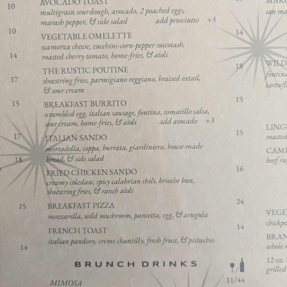The Rustic - Brunch menu. Fri 2025-02-14 - Italian Near Me - San Francisco, California The Rustic - Brunch menu. Fri 2025-02-14 - Italian Near Me - San Francisco, California