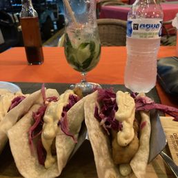 Fish tacos and Cuban mojito Fish tacos and Cuban mojito
