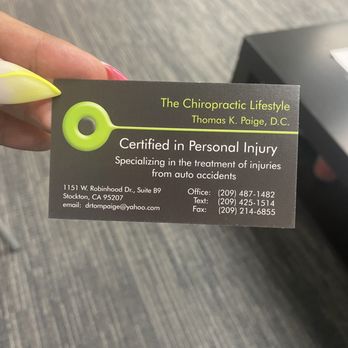 Thomas K Paige, DC - Business card - Chiropractors Near Me - Stockton, California