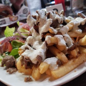 Kraving Kebab Pizza - Gyro Plate over Fries w salad - Pizza Near Me - Turlock, California