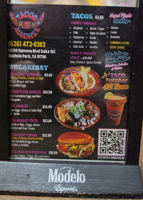 Menu photo 2 Tacos Madres Baldwin Park, CA Menu photo 2 Tacos Madres Baldwin Park, CA