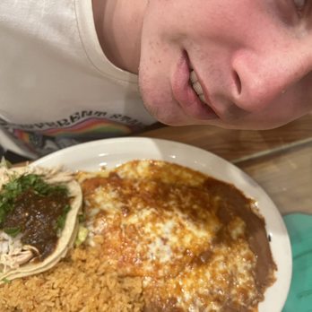 Enrique's Mexican Restaurant - 2 cheese enchiladas and chicken taco combo - Mexican Near Me - Long Beach, California