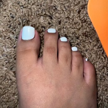 Blossom Nails - white gel manicure; done by "Son" - Nail Salons Near Me - Richfield, Minnesota