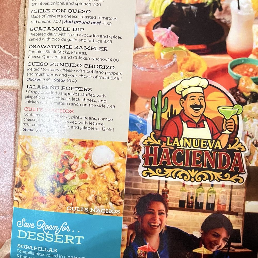 La Hacienda - Menu - Mexican Near Me - Osawatomie, Kansas