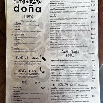 Doña - Menu - Mexican Near Me - Oakland, California Doña - Menu - Mexican Near Me - Oakland, California