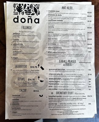 Menu photo 6 Doña Oakland, CA Menu photo 6 Doña Oakland, CA