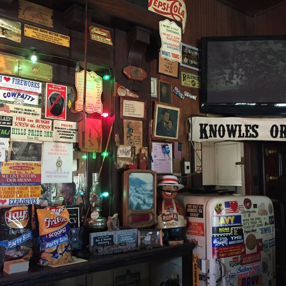 Hills Pride Inn - a variety of signs on the wall - Bars Near Me - Raymond, California Hills Pride Inn - a variety of signs on the wall - Bars Near Me - Raymond, California