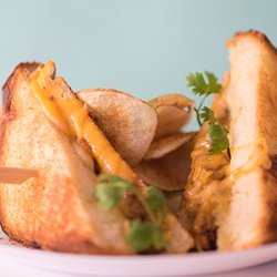 Melt - Mambo Melt: Local grassfed beef, sweet plantains, cheddar and mozzarella
