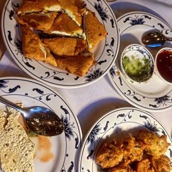 Neelam Exotic Indian Cuisine - Paneer pakora Veg pakora Papadum