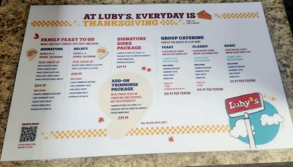 Menu photo 1 Luby's Houston, TX