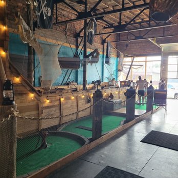 The Ice Cream Derby - The pirate ship inside the mini golf course. - Mini Golf Near Me - Delmar, Iowa The Ice Cream Derby - The pirate ship inside the mini golf course. - Mini Golf Near Me - Delmar, Iowa