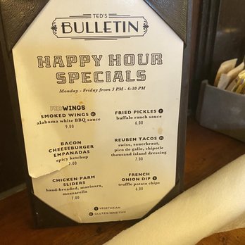 Ted's Bulletin 14th - Happy hour menu - Breakfast & Brunch Near Me - Washington, DC, District of Columbia Ted's Bulletin 14th - Happy hour menu - Breakfast & Brunch Near Me - Washington, DC, District of Columbia
