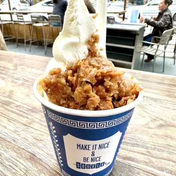 Souvla - Baklava Crumbles & Syrup Frozen Greek Yogurt - Greek Near Me - San Francisco, California Souvla - Baklava Crumbles & Syrup Frozen Greek Yogurt - Greek Near Me - San Francisco, California