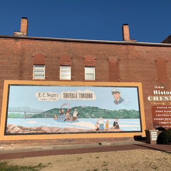 Spinach Can Collectibles - Mural outside - Flowers & Gifts Near Me - Chester, Illinois