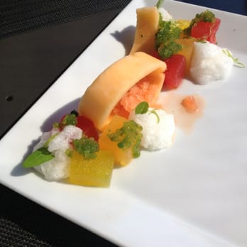 Terrace Restaurant - Compressed melons with basil pearls - Canadian (New) Near Me - West Kelowna, British Columbia