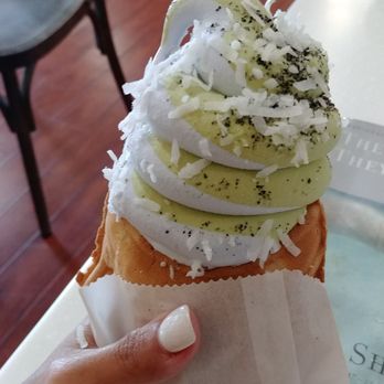 Snowtime - Soft serve fish cone! Matcha/taro swirl and red bean filling, with black sesame and coconut flakes! - Coffee & Tea Near Me - Chandler, Arizona Snowtime - Soft serve fish cone! Matcha/taro swirl and red bean filling, with black sesame and coconut flakes! - Coffee & Tea Near Me - Chandler, Arizona
