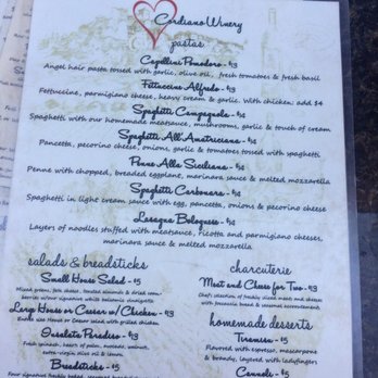 Cordiano Winery - Food menu 1 - Wineries Near Me - Escondido, California Cordiano Winery - Food menu 1 - Wineries Near Me - Escondido, California