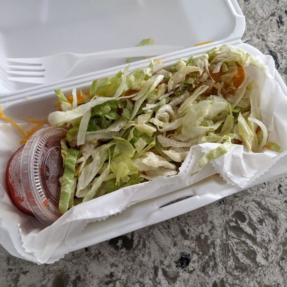 Farm Basket - 06/19/23 Clucketos - 3 Rolled Chicken Tacos, Shredded Lettuce, Cheese, Salsa - Fast Food Near Me - Las Vegas, Nevada Farm Basket - 06/19/23 Clucketos - 3 Rolled Chicken Tacos, Shredded Lettuce, Cheese, Salsa - Fast Food Near Me - Las Vegas, Nevada