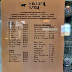 Kinloch Farm Store - Price List