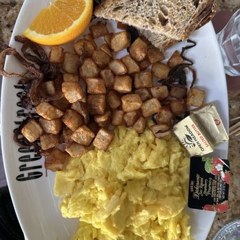 Greenstreet Cafe - Scrambled Eggs with Potato's - Breakfast & Brunch Near Me - Miami, Florida Greenstreet Cafe - Scrambled Eggs with Potato's - Breakfast & Brunch Near Me - Miami, Florida