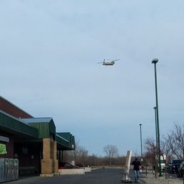 Cool view of a helicopter from Selfridge Air Base before parking LOL