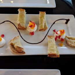 Apricot and spicy pepper topped cheese with bread starter Apricot and spicy pepper topped cheese with bread starter