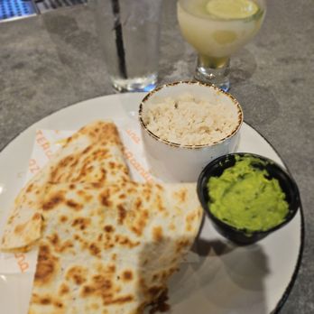 Azotea Cantina - Shrimp quesadilla, guacamole, and white rice(I had questions) - Mexican Near Me - Atlanta, Georgia Azotea Cantina - Shrimp quesadilla, guacamole, and white rice(I had questions) - Mexican Near Me - Atlanta, Georgia
