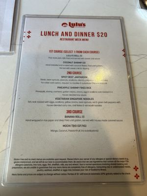 Menu photo 2 Lulu's Thai Noodle Shop Overland Park, KS