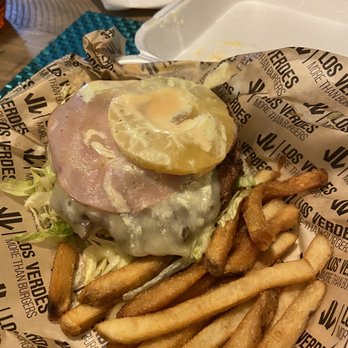 Los Verdes - a sandwich and french fries - Burgers Near Me - Miami, Florida