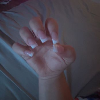 Aura Salon & Spa - french tip acrylic full set - Nail Salons Near Me - Denton, Texas
