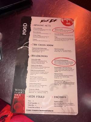 Menu photo 2 Rock Bar Fort Lauderdale, FL