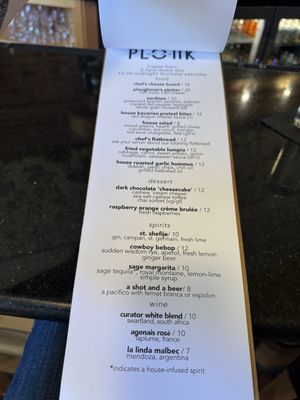 Menu photo 1 Plonk Bozeman, MT Menu photo 1 Plonk Bozeman, MT