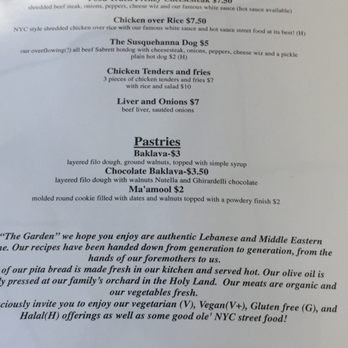 The Garden Restaurant - Menu - Lebanese Near Me - Scranton, Pennsylvania