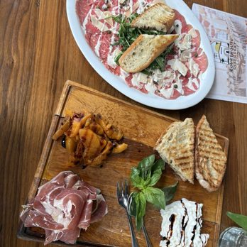 Mizza - Carpaccio Plate Prosciutto and peach - Italian Near Me - Santa Barbara, California Mizza - Carpaccio Plate Prosciutto and peach - Italian Near Me - Santa Barbara, California