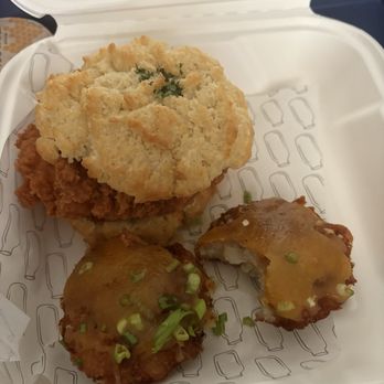 Buttermilk Kitchen - Chicken Biscuit Hash brown Fritters - Breakfast & Brunch Near Me - Atlanta, Georgia Buttermilk Kitchen - Chicken Biscuit Hash brown Fritters - Breakfast & Brunch Near Me - Atlanta, Georgia