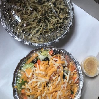 Pizza Stop - House Salad & Spaghetti with Clam Sauce - Pizza Near Me - New York, New York Pizza Stop - House Salad & Spaghetti with Clam Sauce - Pizza Near Me - New York, New York