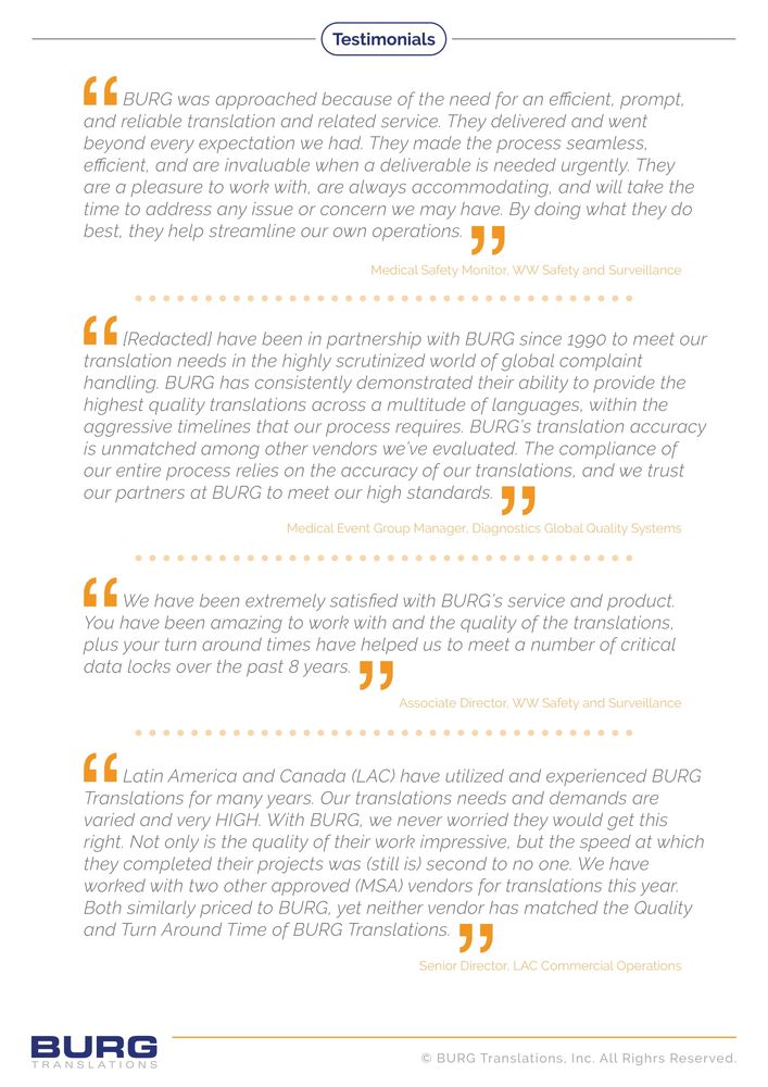 BURG TRANSLATIONS Chicago, Illinois Translation Services Phone