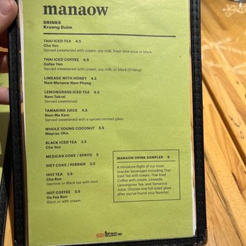 Manaow - Drink menu - Thai Near Me - Long Beach, California Manaow - Drink menu - Thai Near Me - Long Beach, California
