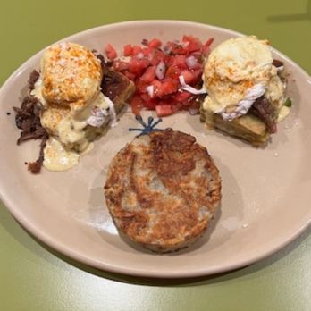 Snooze, an A.M. Eatery - Barbacoa Chile Verde Benny. 9.5/10 - Breakfast & Brunch Near Me - Nashville, Tennessee Snooze, an A.M. Eatery - Barbacoa Chile Verde Benny. 9.5/10 - Breakfast & Brunch Near Me - Nashville, Tennessee