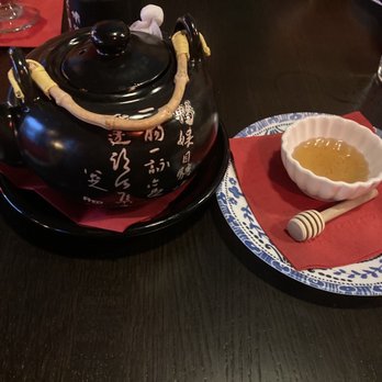 Feast - Artisan Dumpling and Tea House - Teapot and honey - Chinese Near Me - Madison, Wisconsin
