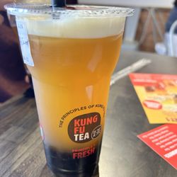 Kung Fu Tea - passion fruit green tea with boba