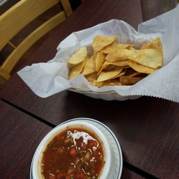 Homemade chips and salsa when you 1st sit down Homemade chips and salsa when you 1st sit down